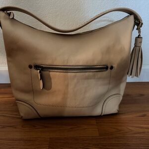 Cole Haan Cream Leather Shoulder Bag